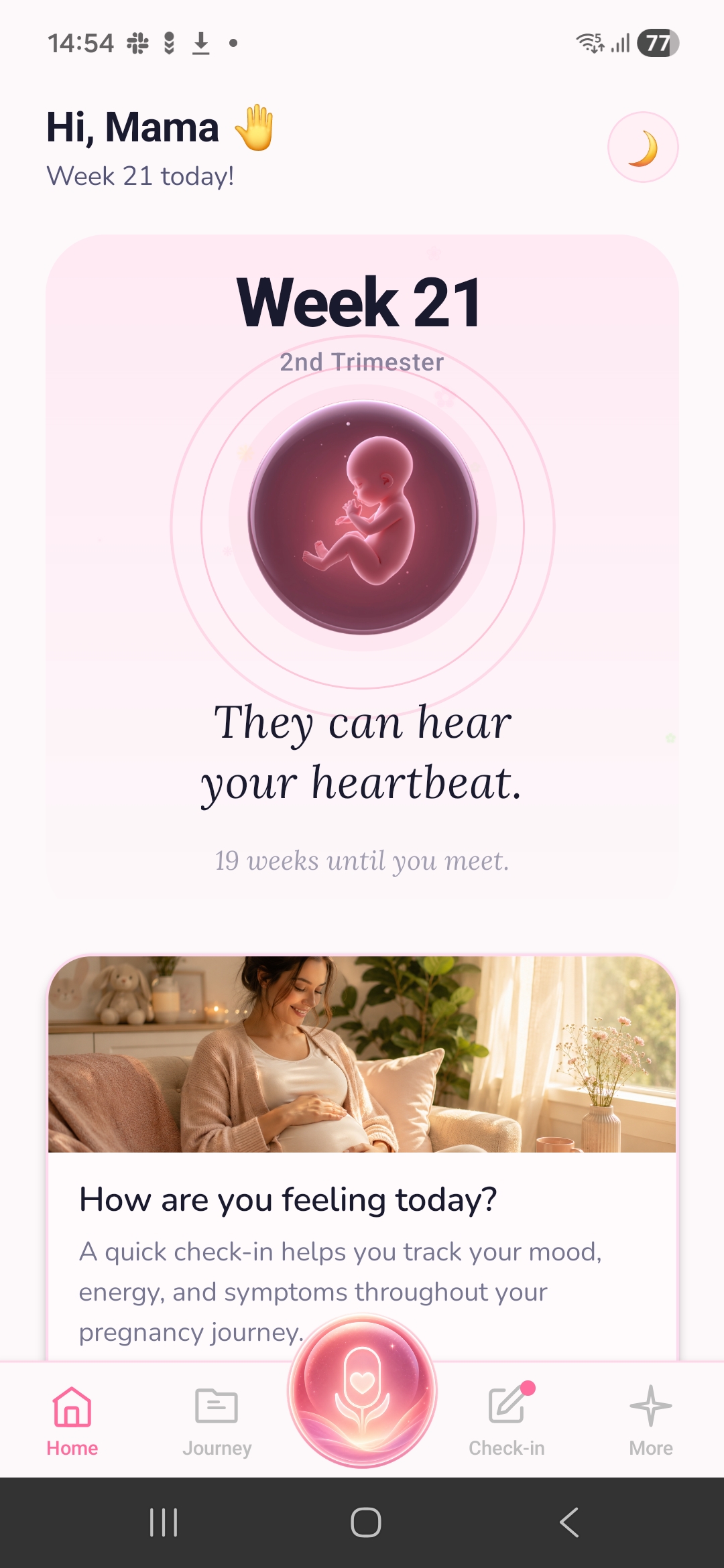 Home screen — Week 21
