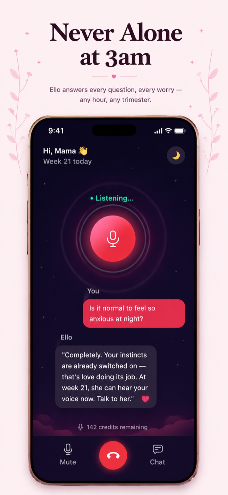 Never Alone at 3am — Ello AI voice companion
